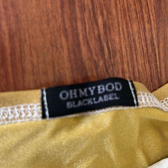 OH MY BOD Black label gold and cream strapless grecian style bathing suit cover- - Picture 2 of 5